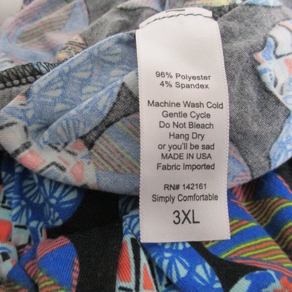 LuLa Roe Simple Comfortable Women Black Multi Colored Pleated Shirt - Picture 4 of 6